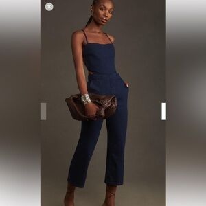Pilcro Anthropologie Denim Strappy Jumpsuit